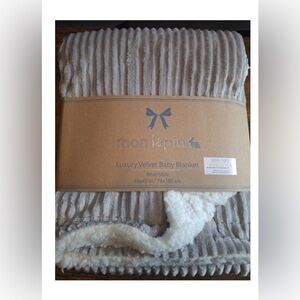 Mon Lapin Cozy Soft Luxury Velvet Boys Blanket Plush Reversible 30 x40